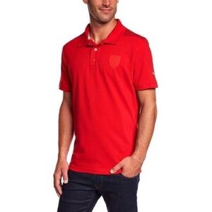 PUMA x FERRARI Red Polo Style Shirt Size Men’s L